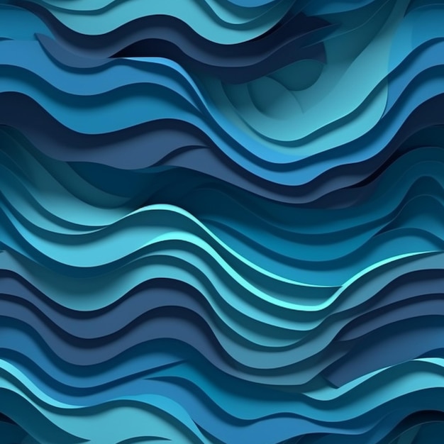 A close up of a blue wave pattern with a black background generative ai