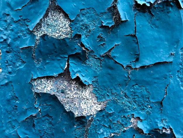 Close-up of blue weathered wall