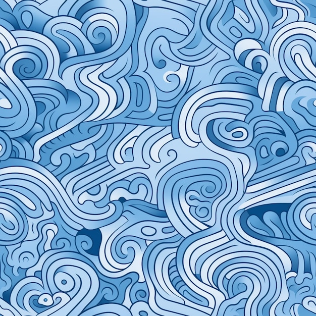 a close up of a blue and white abstract pattern with swirls generative ai