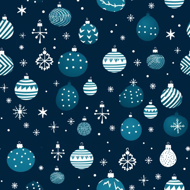 A close up of a blue and white christmas ornament pattern generative ai