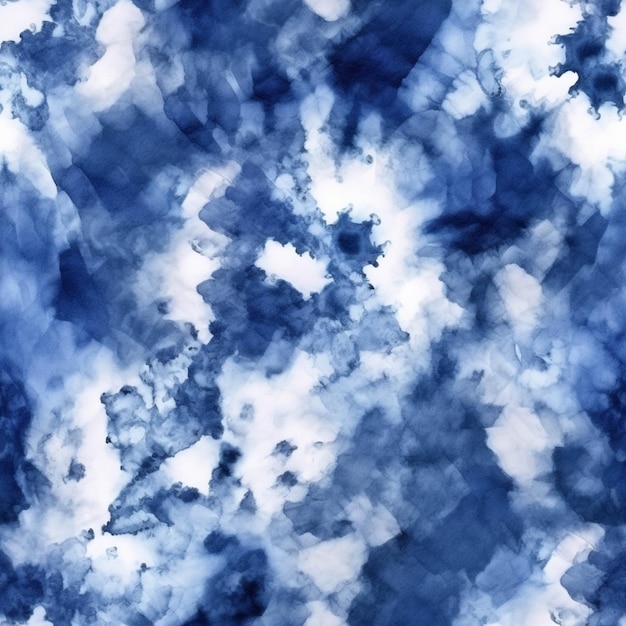 A close up of a blue and white cloud filled sky generative ai