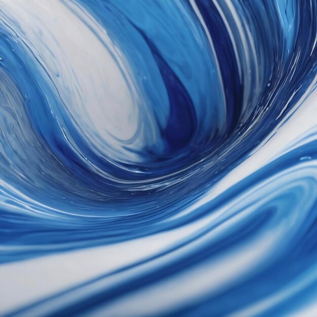 A close up of blue and white liquid