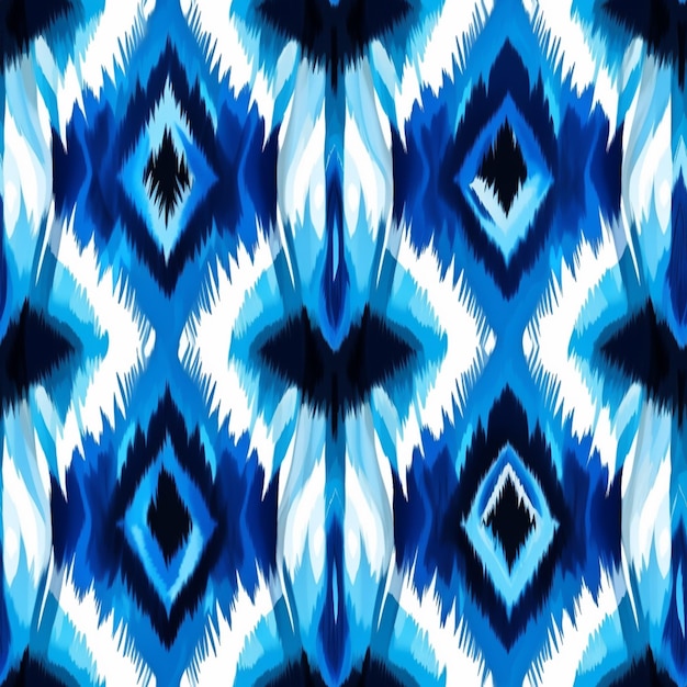 a close up of a blue and white pattern with a diamond generative ai