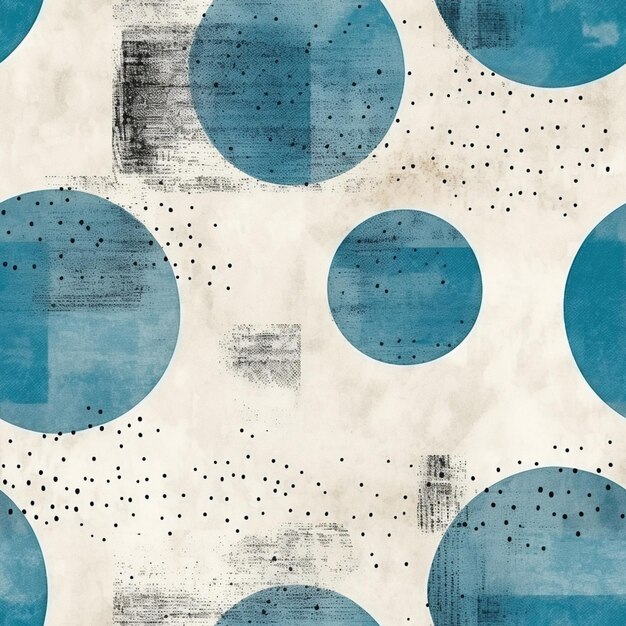 a close up of a blue and white polka dot pattern generative ai