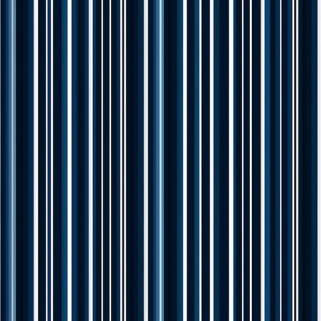 A close up of a blue and white striped curtain with a black stripe generative ai