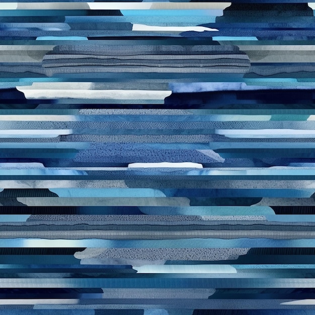 A close up of a blue and white striped pattern with clouds generative ai