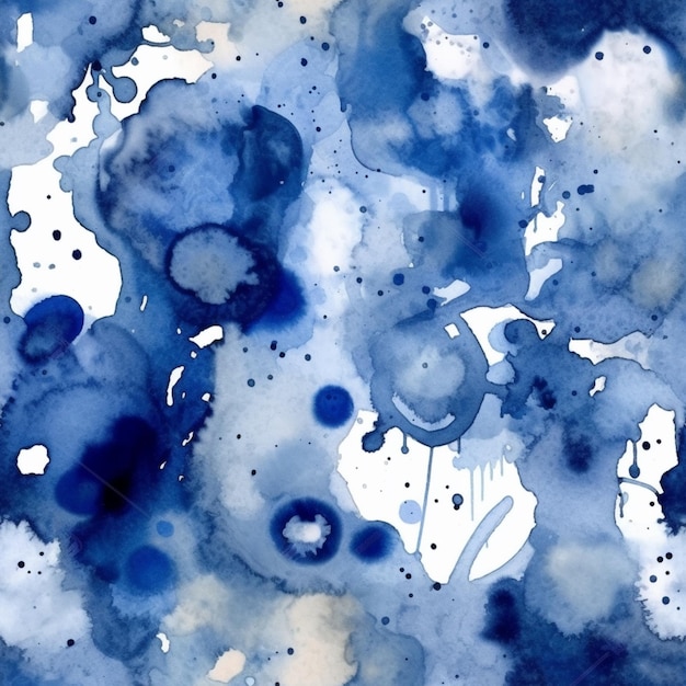 A close up of a blue and white watercolor painting of a map generative ai