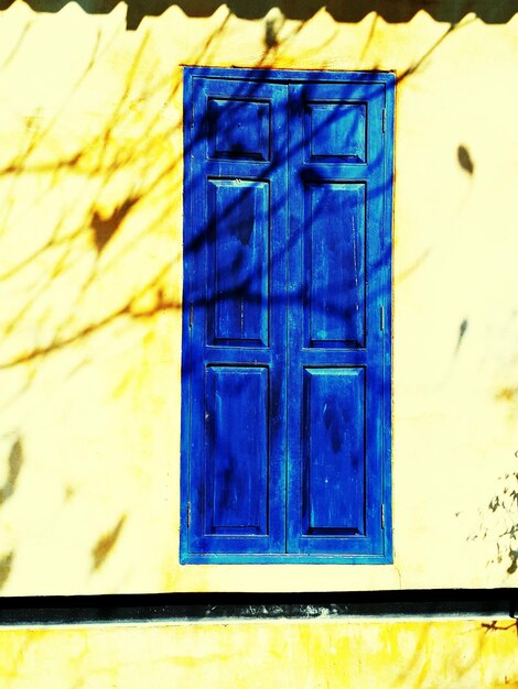 Close-up of blue window