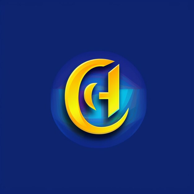 Photo a close up of a blue and yellow logo with a letter g generative ai