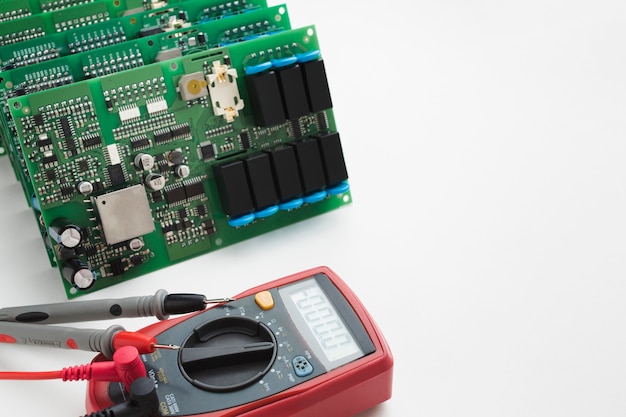 Close-up boards with multimeter