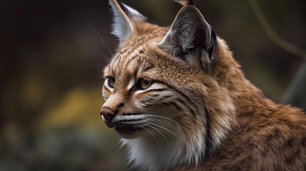 A close up of a bobcat's face