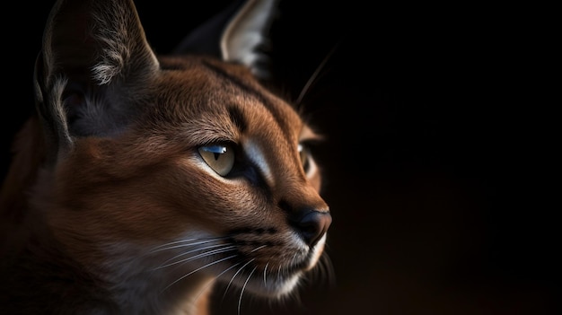 A close up of a bobcat's face