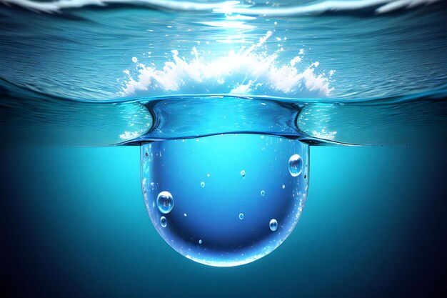 a close up of a body of water with bubbles