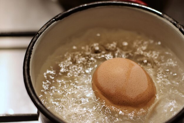 Close-up of boiled egg