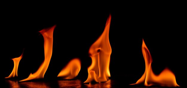 Close-up of bonfire against black background