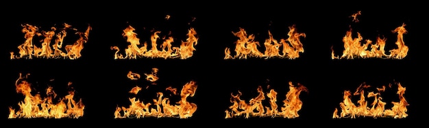 close-up of bonfire against black background