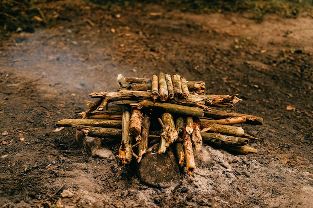 Photo close up bonfire