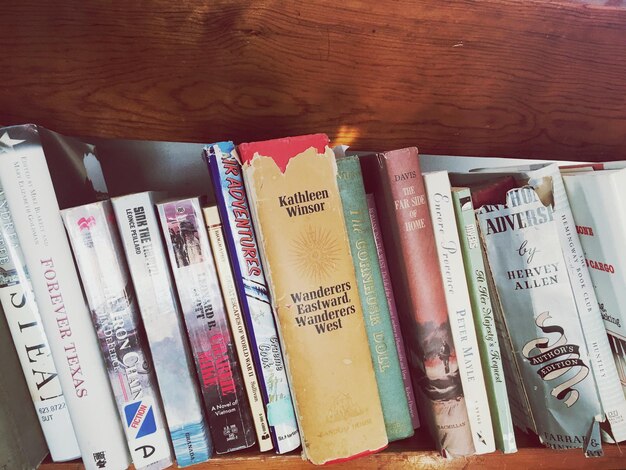 Photo close-up of books arranged on shelf