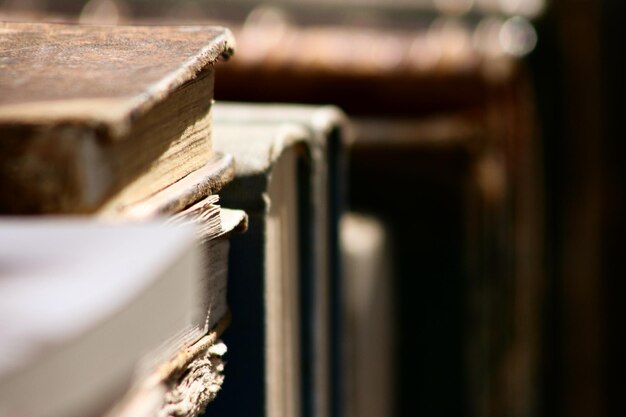 Close-up of books in library