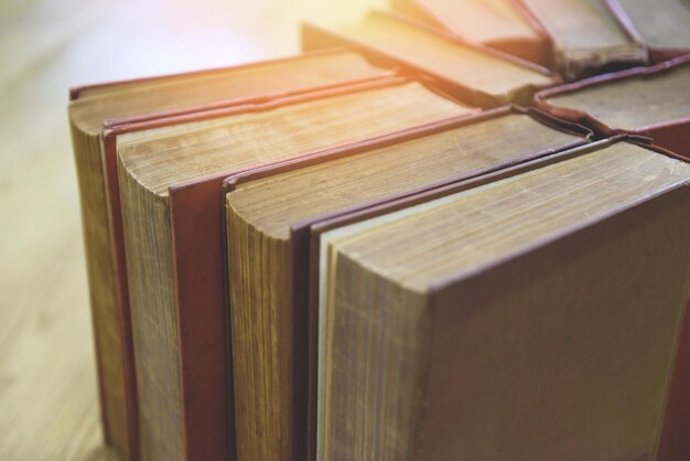 Close-up of books on table