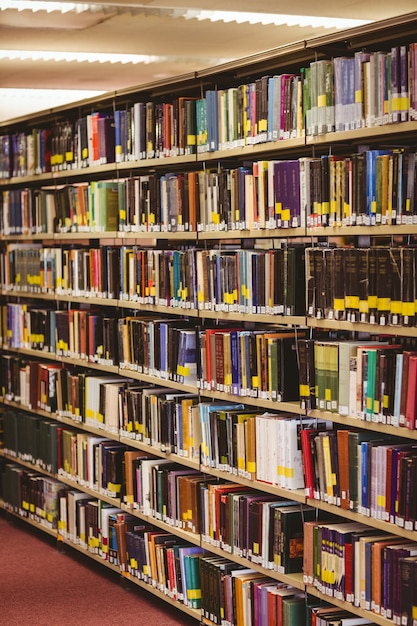 Close up of a bookshelf