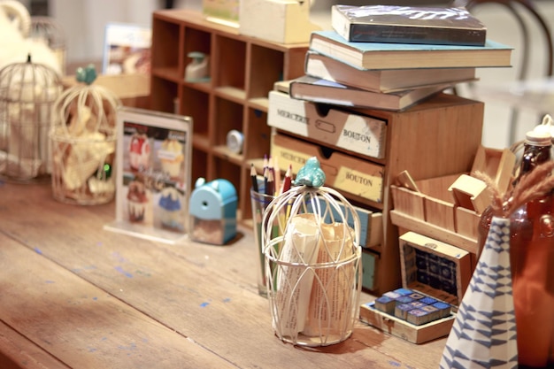 Close-up of bottles and containers on table