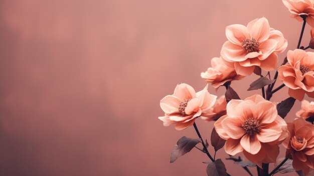 A close up of a bouquet with pink flowers against a light background ai