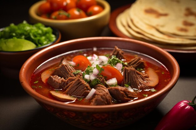 Close up of a bowl of birria tacos dipped in consomme for added flavor