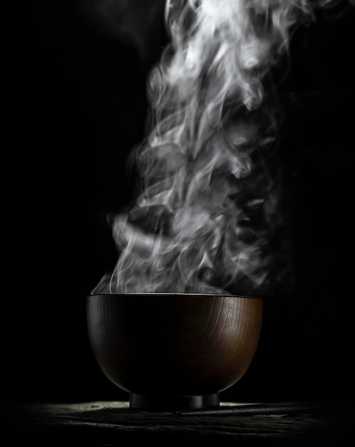 close-up of bowl on table against black background
