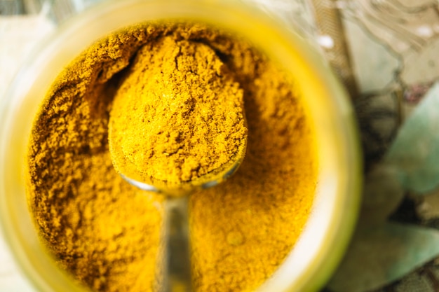 Close-up bowl with turmeric