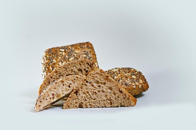 Close-up of bread against white background