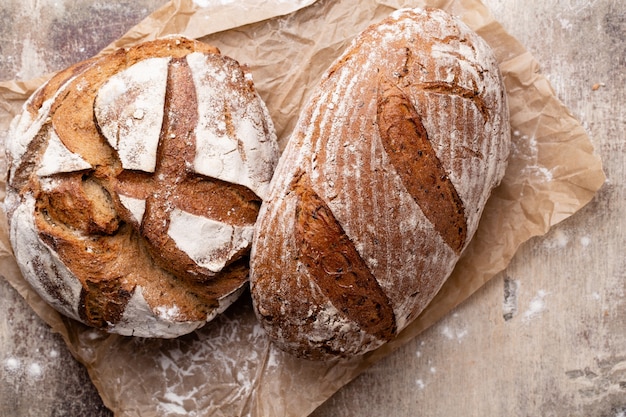 Close up on bread background