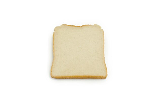 Close-up of bread in plate against white background