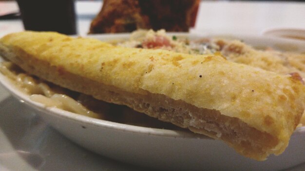 Close-up of bread in plate