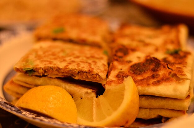 Close-up of bread in plate