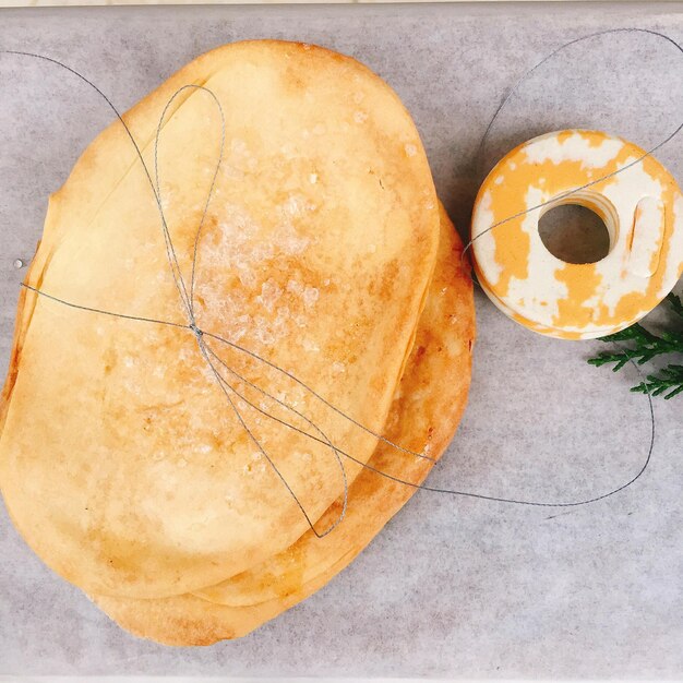 Close-up of bread in plate