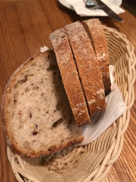 Close-up of bread in plate