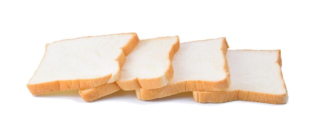 Photo close-up of bread slices against white background