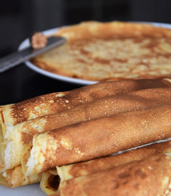 close-up of bread on table