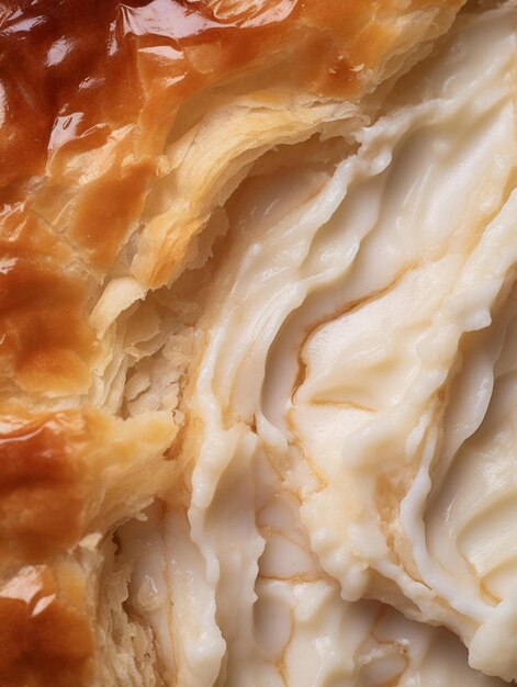 a close up of a bread with a brown liquid on it