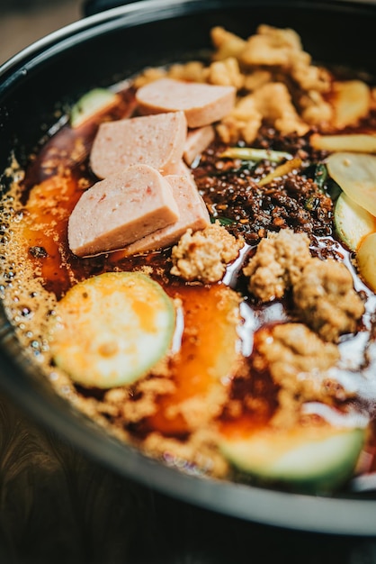 Photo close-up of breakfast served in plate