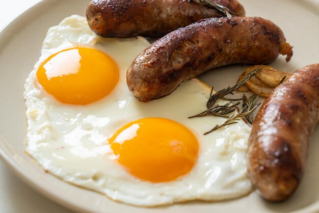 Close-up of breakfast served in plate