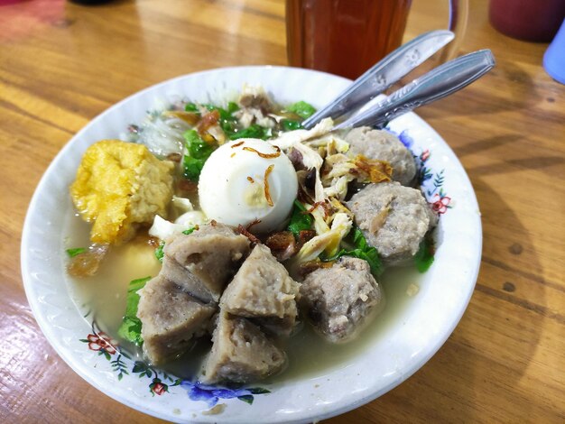 Close-up of breakfast served on table