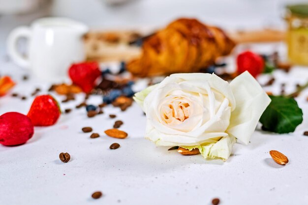 Close-up of breakfast on table