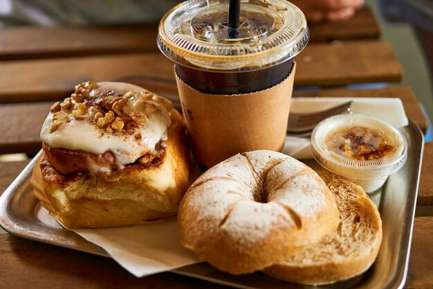 Close-up of breakfast on table