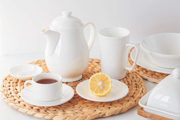 close-up of breakfast on table
