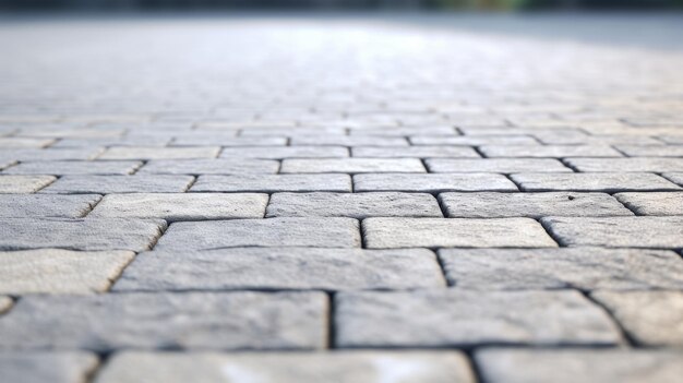 Close Up of Brick Sidewalk With Blurry Background