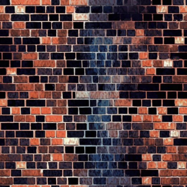 A close up of a brick wall with a fire hydrant in the middle generative ai