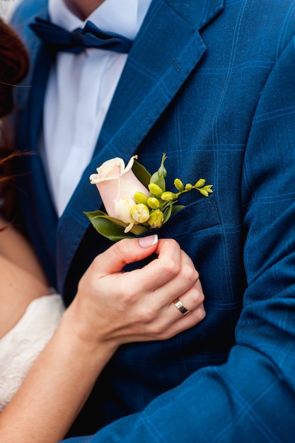 close up of Bride and groom together