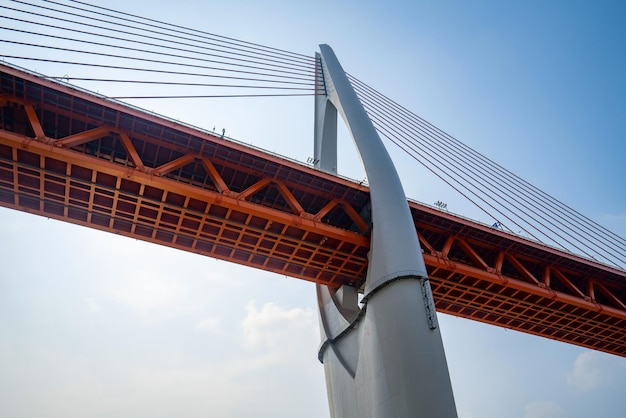 Close up of bridge building structure